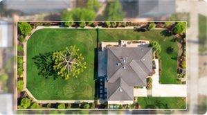 Aerial view of a large yard