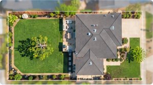 Aerial view of a medium yard