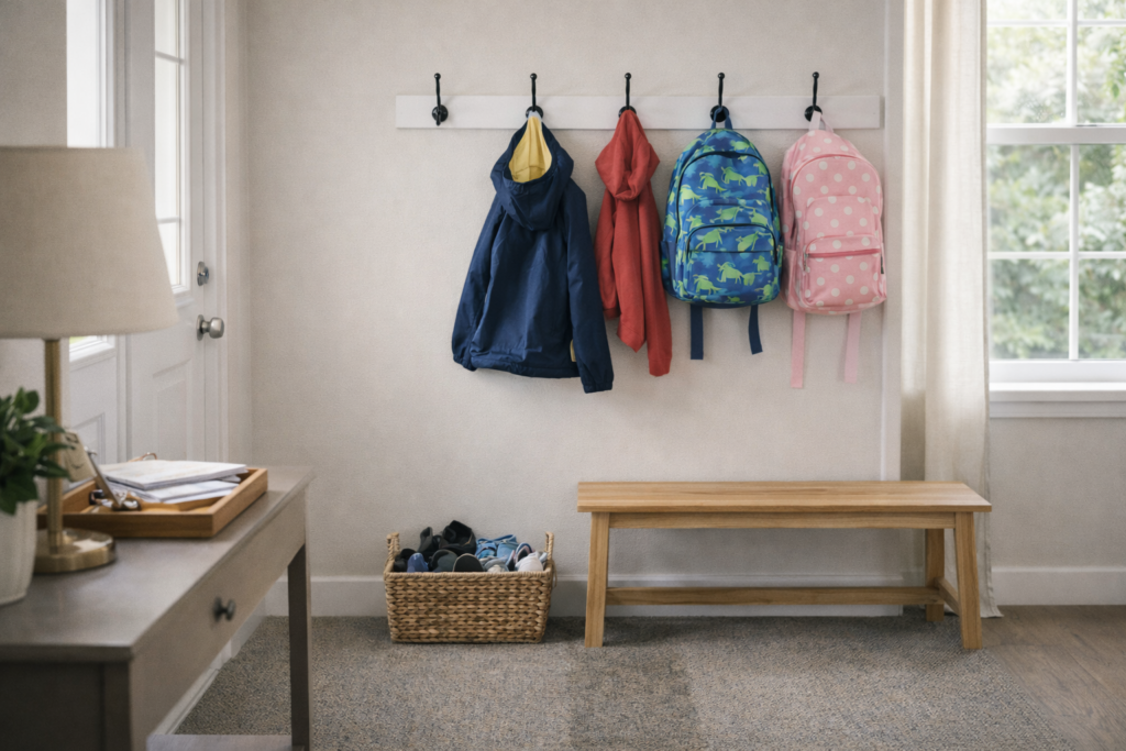Entryway Drop Zone Organization Cleaning Hack For Busy Parents