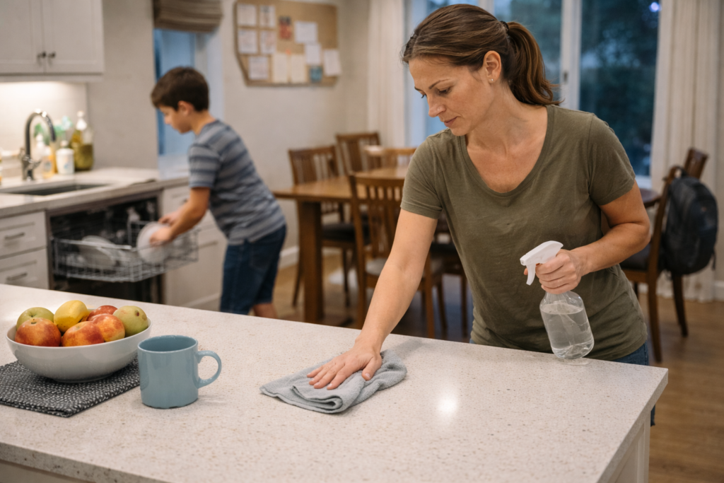 Family Kitchen Quick Evening Cleanup Routine